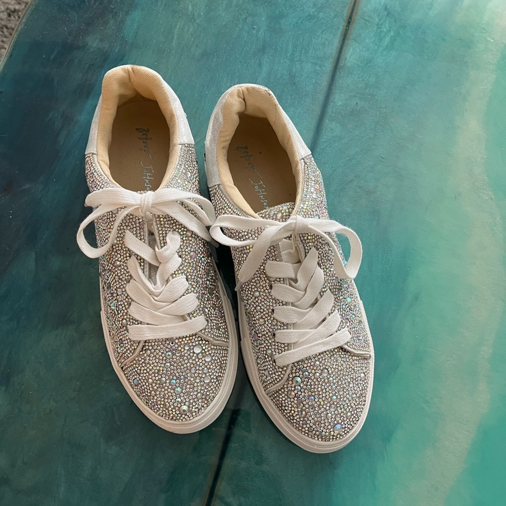 Brand new Betsy Johnson rhinestone sneakers. Size 9.
